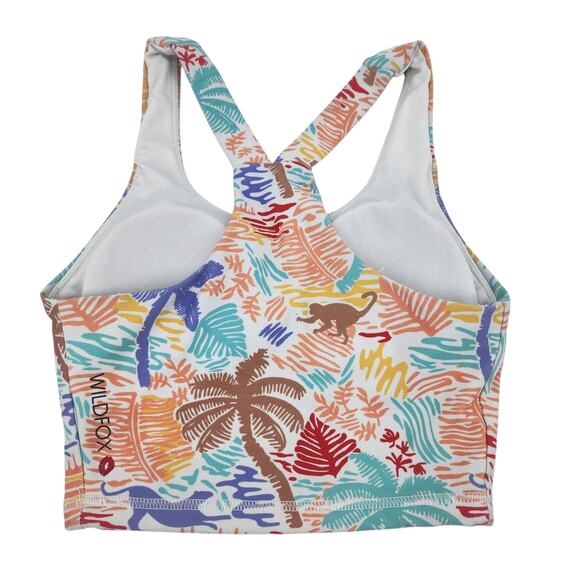 Wildfox Longline Racerback Sports Bra with Pads in Savanna Print Size XS - Picture 4 of 4